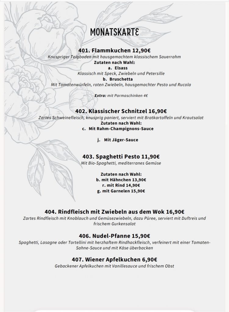 Restaurant24 Monatskarte